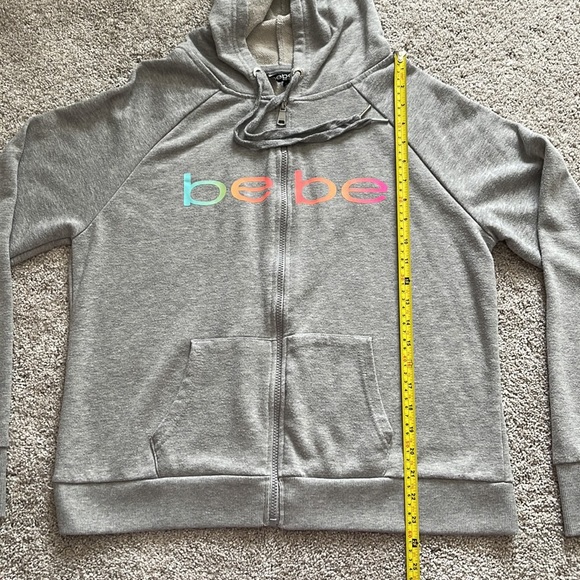 Bebe Gray Zip-Up Hoodie. XL - Picture 4 of 10